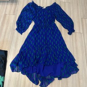 Diane von furstenberg dress purple green 6 m